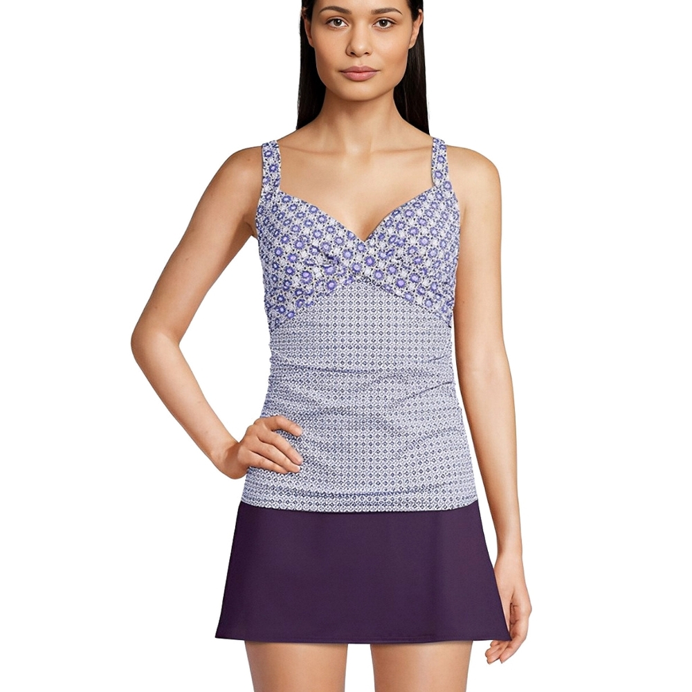 NWT Lands' End 2 Piece Tankini Skirt Bathing Suit